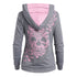 Black Friday Womens Butterflies Skull Hoodie Kangaroo Pocket Hooded Sweatshirt - menochic